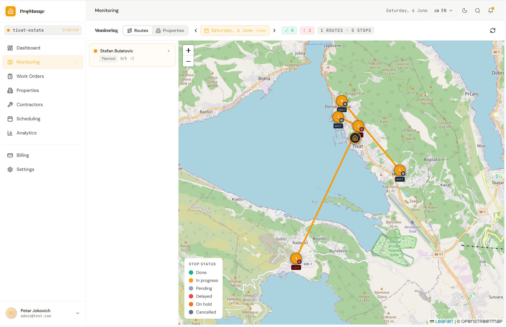 Dispatch map